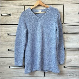Super cool LL Bean Chunky knit %100 cotton icy blue sweater size L